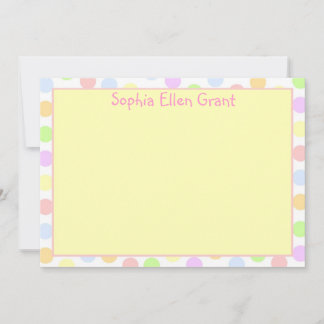 Carte De Correspondance Petites Filles Polka Dot Pastel Papier