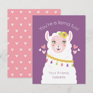 Carte De Correspondance Petits enfants Llama Valentine