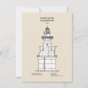 Carte De Correspondance Phare de Sabine Bank - Texas - SBD