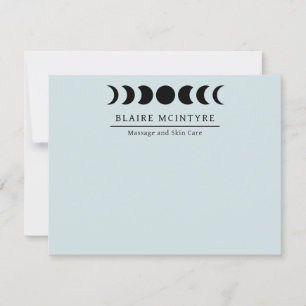 Carte De Correspondance Phases modernes Lune Bleue Lumière Élégantes
