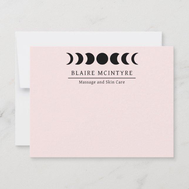 Carte De Correspondance Phases modernes Lune Rose Lumière Élégantes (Devant)