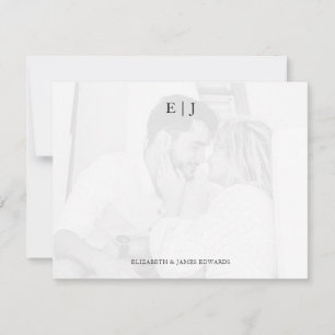 Carte De Correspondance Photo Arrière - plan Monogram Couple Initiales