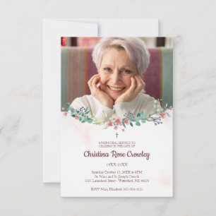 Carte De Correspondance Photo Commémorative Chers avec Floral en rose