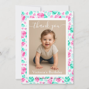 Carte De Correspondance Photo de fête d'anniversaire à bordure blanche min