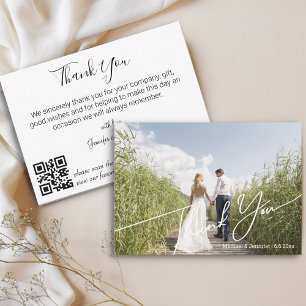 Carte De Correspondance photo de mariage moderne et élégant avec code QR  