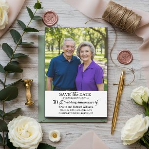 Carte De Correspondance Photo de mise en garde pour les 70 ans de mariage