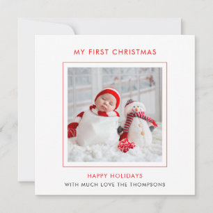 Carte De Correspondance Photo de Noël de Noël de bébé moderne