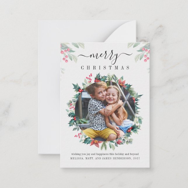 Carte De Correspondance Photo de Noël Moderne Joyeux (Devant)