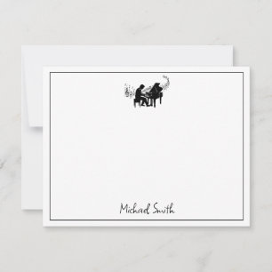 Carte De Correspondance Pianiste Homme Personnalisé - Musique de Piano