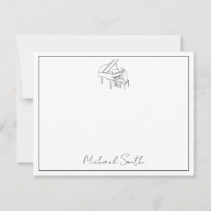 Carte De Correspondance Pianiste Homme Personnalisé - Musique de Piano