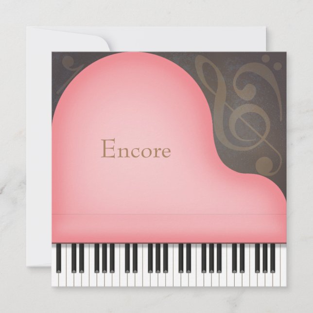 Carte De Correspondance Piano rose grand personnalisé (Devant)