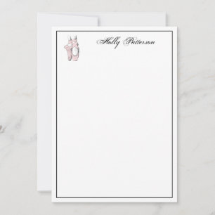 Carte De Correspondance Pieds de Ballerina sur la Pointe #2 Lt Pink Note C