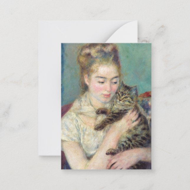 Carte De Correspondance Pierre-Auguste Renoir - Femme avec chat (Devant)