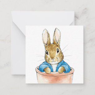 Carte De Correspondance Pierre le lapin assis dans un pot