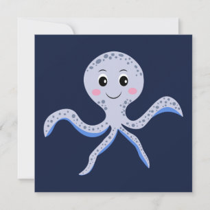 Carte De Correspondance Pieuvre sous le motif enfants de la mer