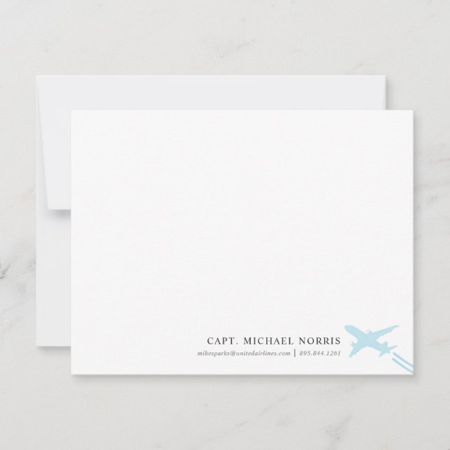 Carte De Correspondance Pilote d'avion personnalisé (Devant)