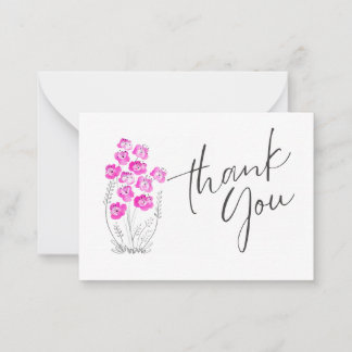 Carte De Correspondance Pink Blossom Harmony Thank You