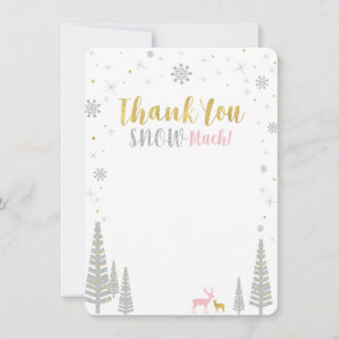 Carte De Correspondance Pink, Gold et Silver Winter merveilleland Merci