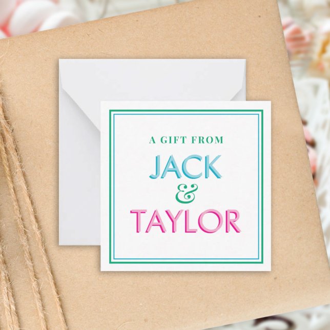 Carte De Correspondance Pink & Green Preppy Cadeau personnalisé frère (Créateur téléchargé)