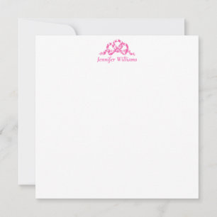 Carte De Correspondance Pink Princess Bow Assez Élégante Fille Prénom
