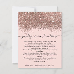 Carte De Correspondance Pink Rose Gold Confetti Parties scintillant Bijoux
