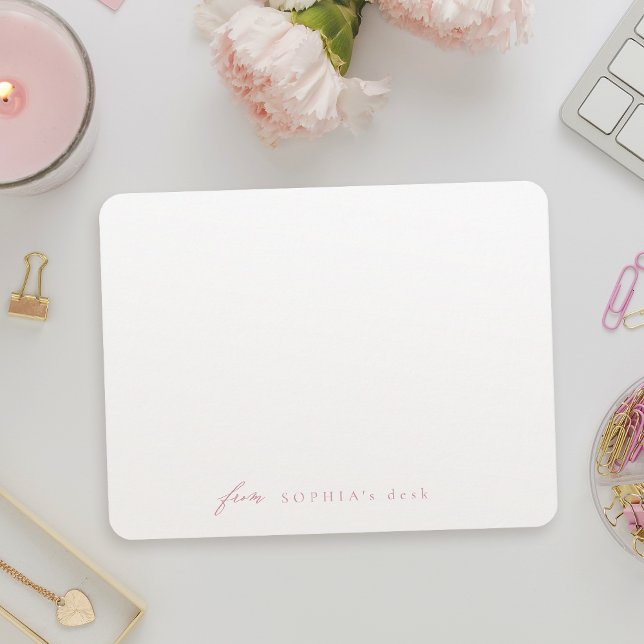 Carte De Correspondance Pink Simply Elegant Moderne Stationery personnalis (Pink Simply Elegant Modern Personalized Stationery Note Card)