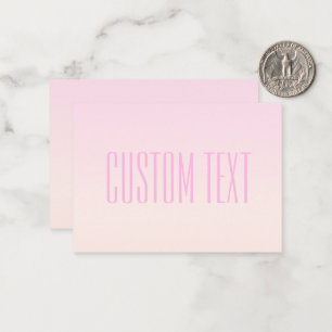 Carte De Correspondance Pink to Peach Sunset Ombre avec texte personnalisa