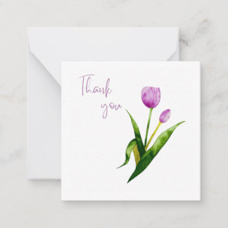 Carte De Correspondance Pink Tulip Thank You Flat Notecard