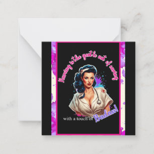 Carte De Correspondance Pinup_ Infirmière Badass