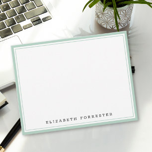 Carte De Correspondance Pistachio Green Classic Double Bordure