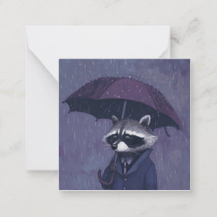 Carte De Correspondance Pitter-Patter & Pages : Raccoon Rainy Day Memories