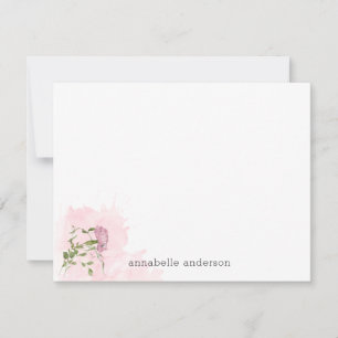 Carte De Correspondance Pivoine rose fuchsia d'éclaboussure florale