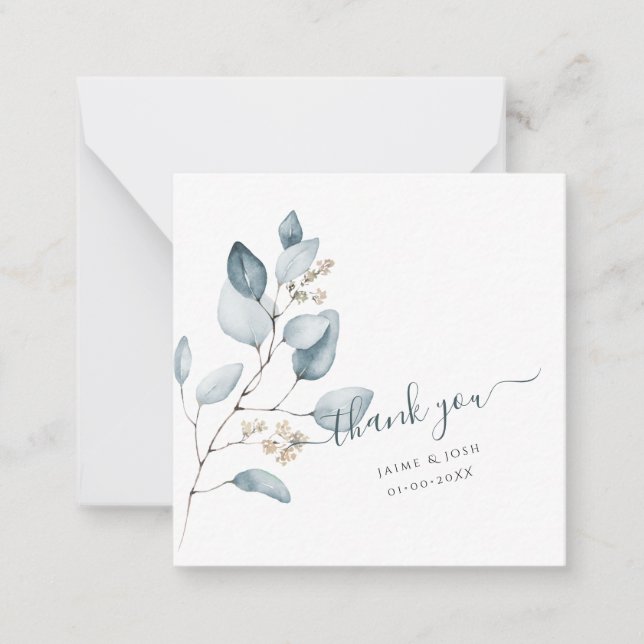 Carte De Correspondance PixDezines Aquarelle Dusty Blue Gum Eucalyptus (Devant)