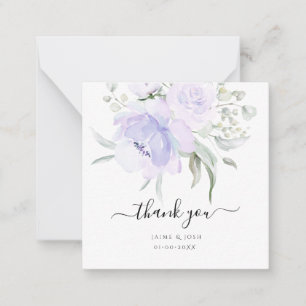 Carte De Correspondance PixDezines Aquarelle Dusty Purple Merci Rose