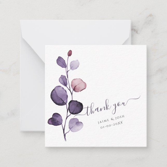 Carte De Correspondance PixDezines Aquarelle Purple Automne Eucalyptus (Devant)