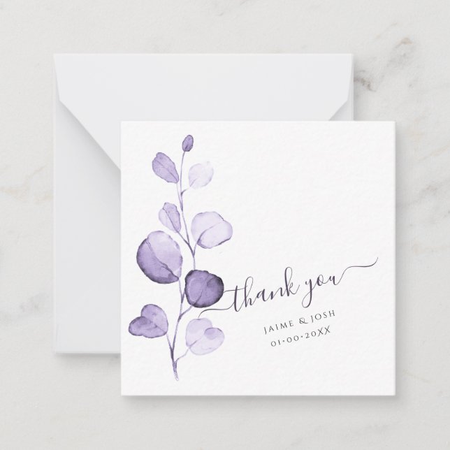 Carte De Correspondance PixDezines Aquarelle Purple Eucalyptus (Devant)