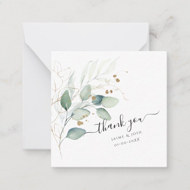 Carte De Correspondance PixDezines Aquarelle Verdure Eucalyptus (Devant)