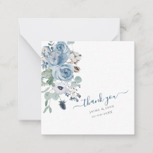 Carte De Correspondance PixDezines Dusty Blue Aquarelle Cotton Buds Note