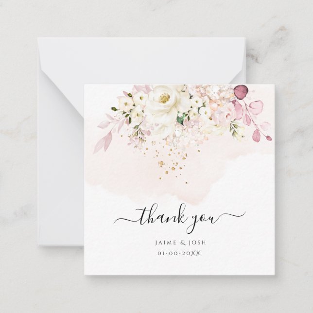 Carte De Correspondance PixDezines Elegant H2 Ice Blush Hyde Cream Roses (Devant)