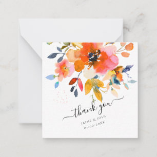 Carte De Correspondance PixDezines Fleurs Aquarelles Ombre Roses orange