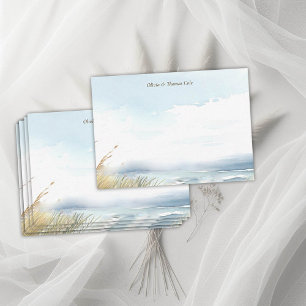 Carte De Correspondance Plage sauvage clôture Océan Grass Stripe Mariage C