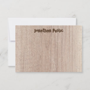 Carte De Correspondance Plaque en carton de bois look élégant texte détend