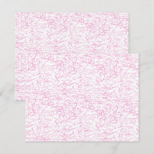 Carte de correspondance plate abstraite rose perso