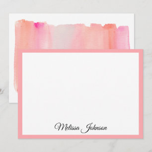 Carte De Correspondance Pointes de pinceau rose moderne personnalisées