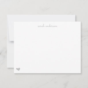 Carte De Correspondance Poisson gris clair Coeur de doodle Stationery pers