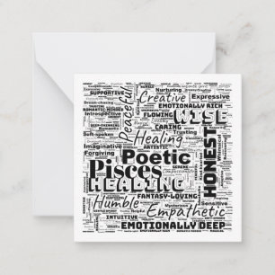 Carte De Correspondance Poissons Zodiac Word Cloud Inspiration Sqaure