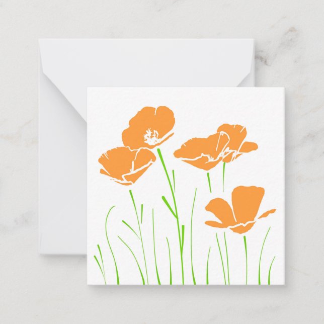 Carte De Correspondance Poppies californiennes à cinq mains (Devant)