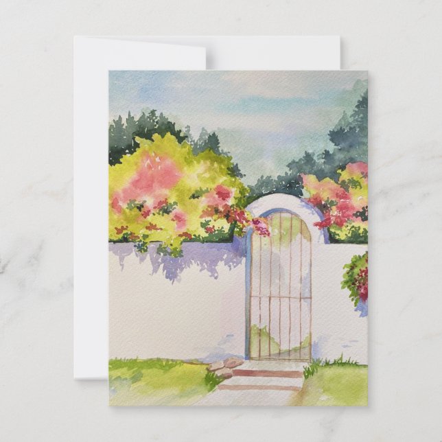 Carte De Correspondance Porte de jardin arquée aquarelle (Devant)