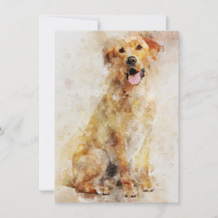 Carte De Correspondance Portrait d'aquarelle de chien de Labrador Retrieve