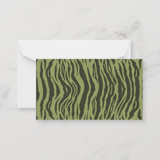 Carte De Correspondance Poster de animal Moss Green Glamore Tiger Stripes (Devant)